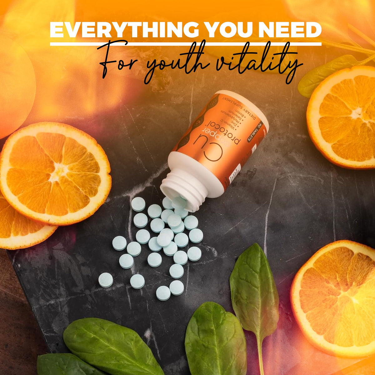 Copper Protocol Compléments Alimentaires au Cuivre 90 Capsules sur une table