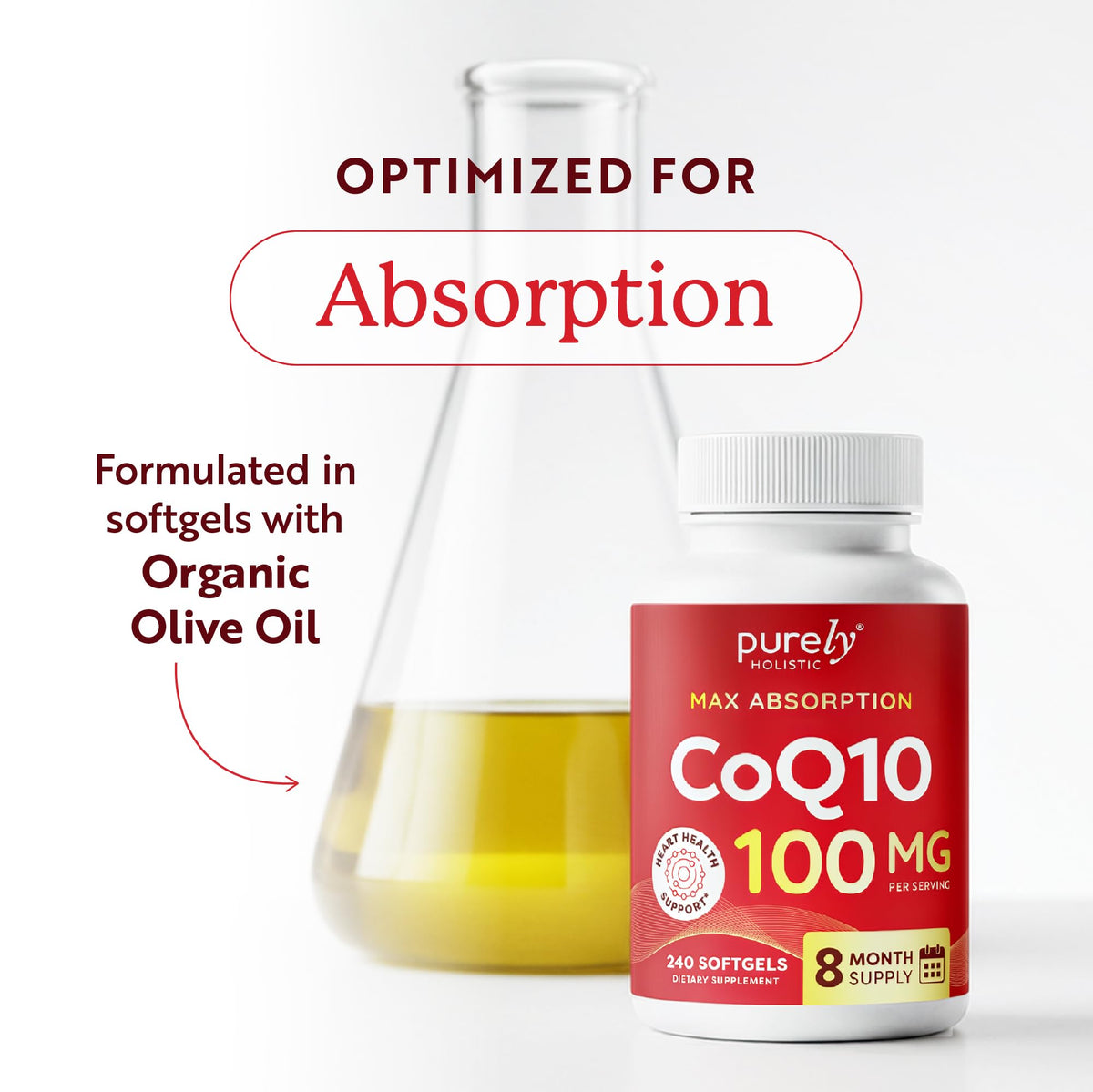 CoQ10 100mg gélules avec cuillère pour dosage