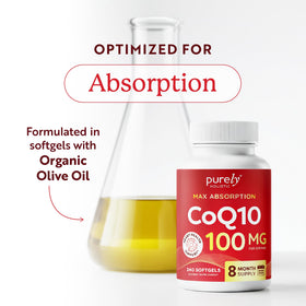 CoQ10 100mg gélules avec cuillère pour dosage