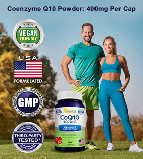 CoQ10 400mg aSquared Nutrition packaging details