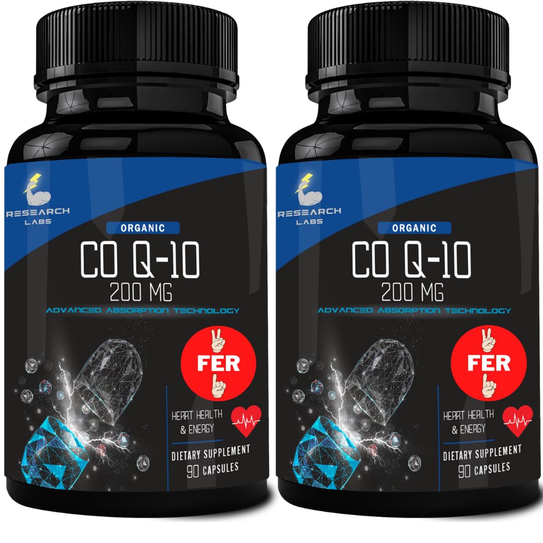 CoQ10 Research Labs 180 gélules, face avant du produit