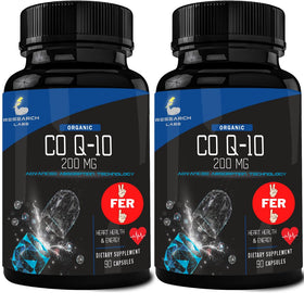 CoQ10 Research Labs 180 gélules, face avant du produit