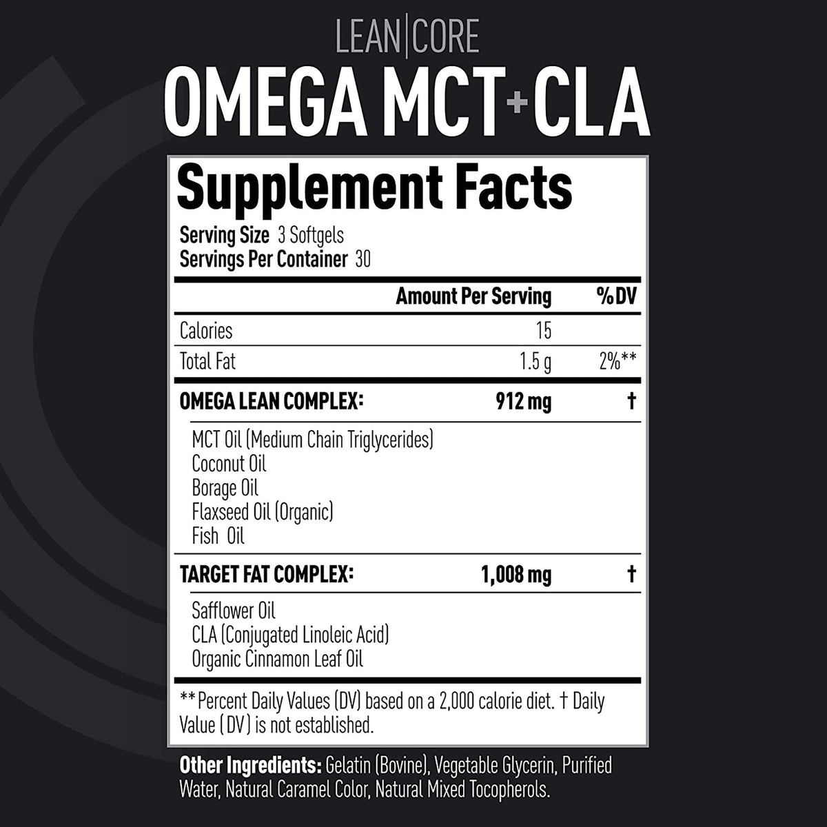 (CORE)ACTIVE Lean Omega MCT + CLA 90 gélules - gélule en gros plan