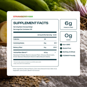 Core Fiber Complément Alimentaire Fibres Prébiotiques 337g en mélange dans un smoothie