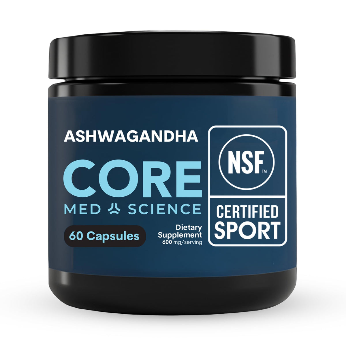 Core Med Science Ashwagandha KSM-66 600mg complément alimentaire, flacon avant