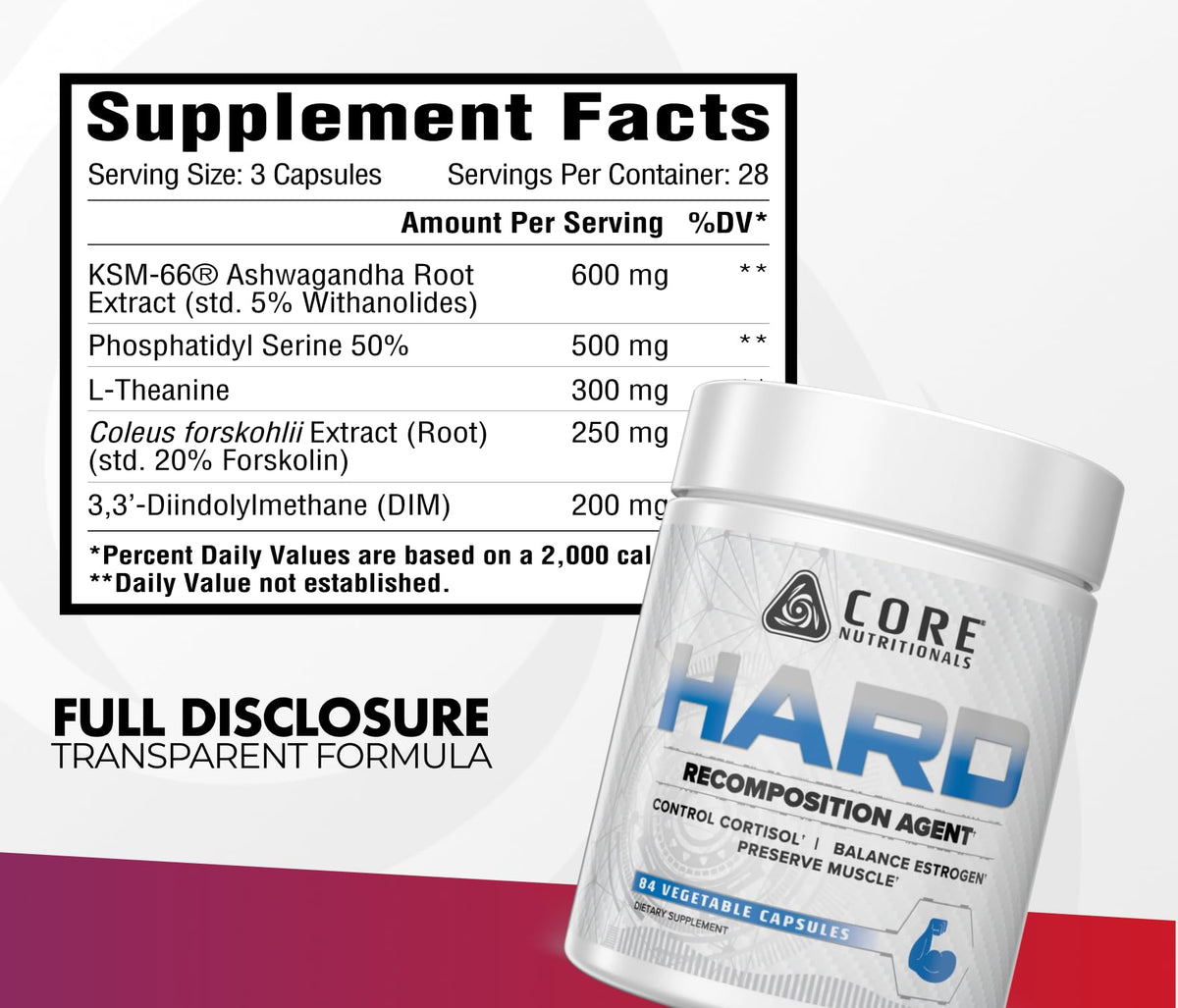 Core Nutritionals Hard Recomposition 84 Capsules arrière