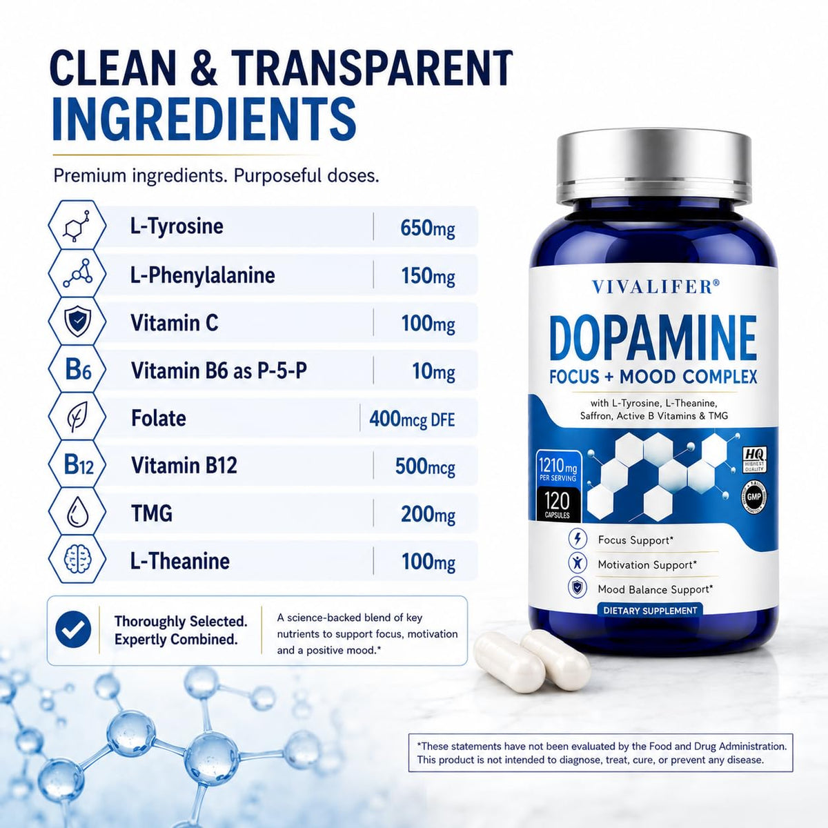 CORELIX L-Tyrosine capsules ouvertes montrant la taille