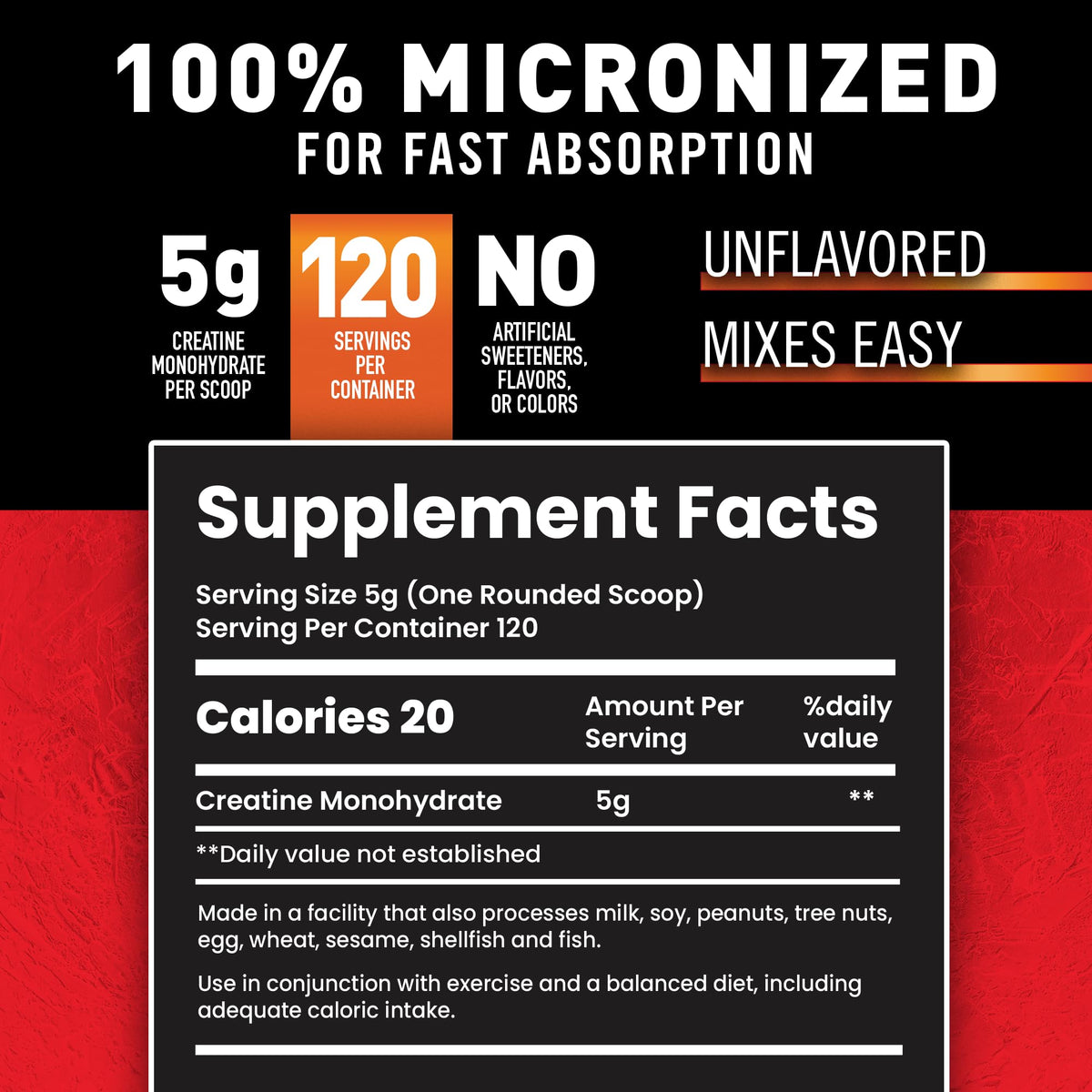 Corps de la bouteille de Body Fortress Créatine Monohydrate