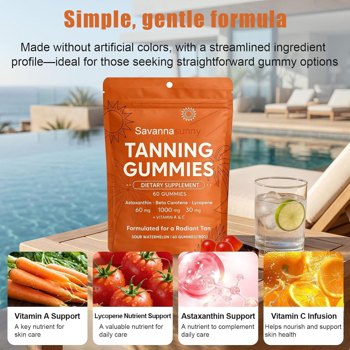 CORTISOL DRINK Gummies Bronzer 60 unités, vue de côté