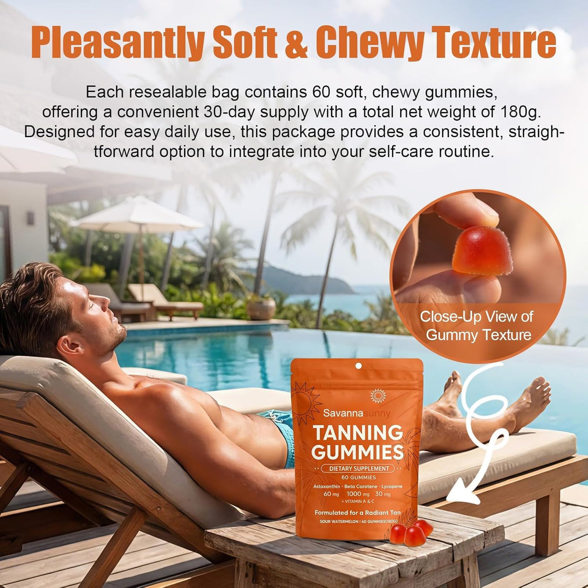 CORTISOL DRINK Gummies Bronzer, ingrédients sur l'emballage