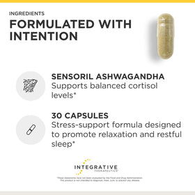Cortisol Manager d'Integrative Therapeutics, étiquette et ingrédients