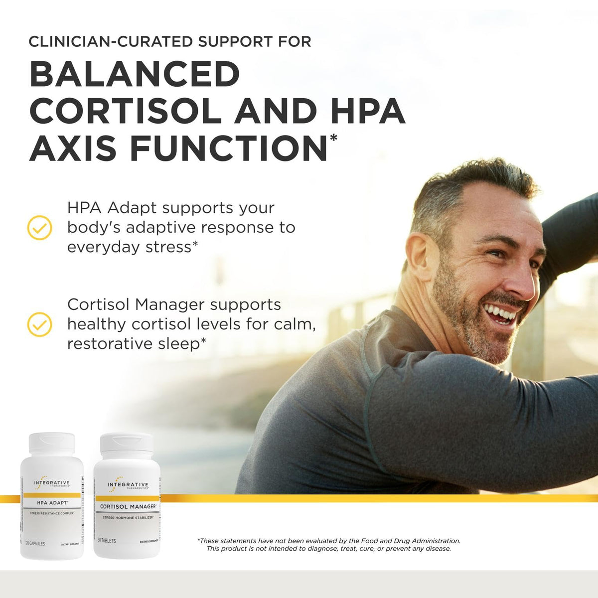 Cortisol Manager et HPA Adapt d'Integrative Therapeutics vue arrière