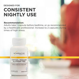 Cortisol Manager, présentation des capsules dans un verre