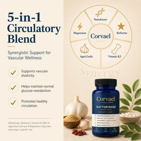 Corvael Nattokinase 20000 Fu capsules sur une surface