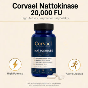 Corvael Nattokinase 20000 FU capsules vue rapprochée