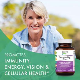 Côté de la boîte de Longevity Women's Formula, informations nutritionnelles
