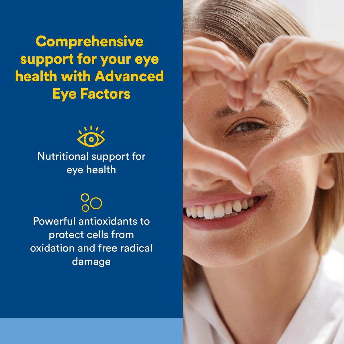 Côté du flacon de Natural Factors Advanced Eye Factors