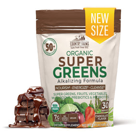 Country Farms Super Greens Chocolat 30 servings packaging front view