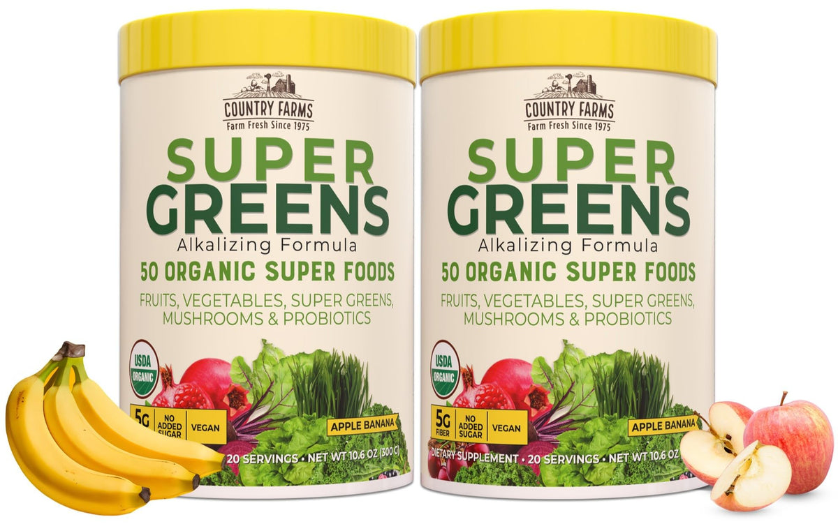 Country Farms Super Greens Poudre de Smoothie Bio 40 Portions, emballage avant