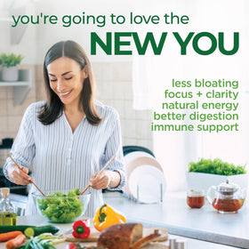 Country Farms Super Greens Vegicaps on a wooden table