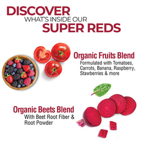 Country Farms Super Reds dans un verre mélangé avec de l'eau