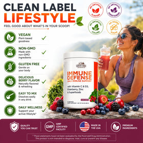 Country Farms Superfoods Défense daily wellness 60 servings close-up of powder