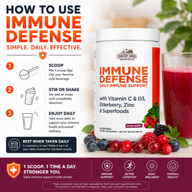Country Farms Superfoods Défense daily wellness 60 servings lifestyle scene with smoothie