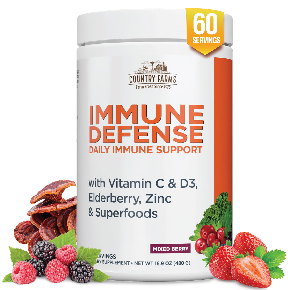 Country Farms Superfoods Défense daily wellness 60 servings packaging front view