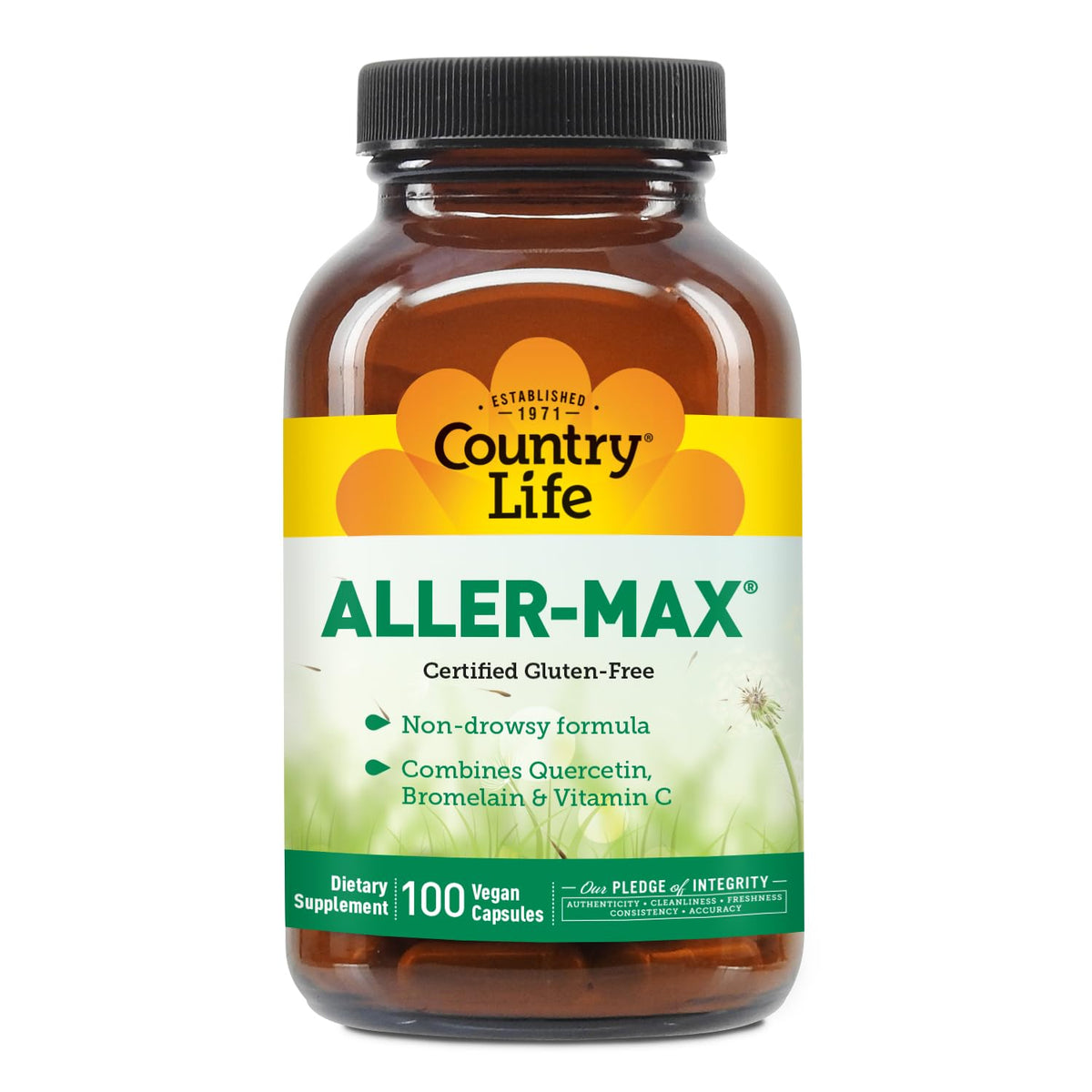 Country Life Aller-Max gélules avec un verre d'eau