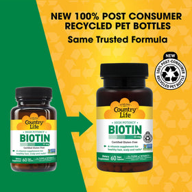 Country Life Biotin 10 000 mcg capsules vegan vue arrière