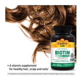 Country Life Biotine 10 mg avec des ingrédients naturels