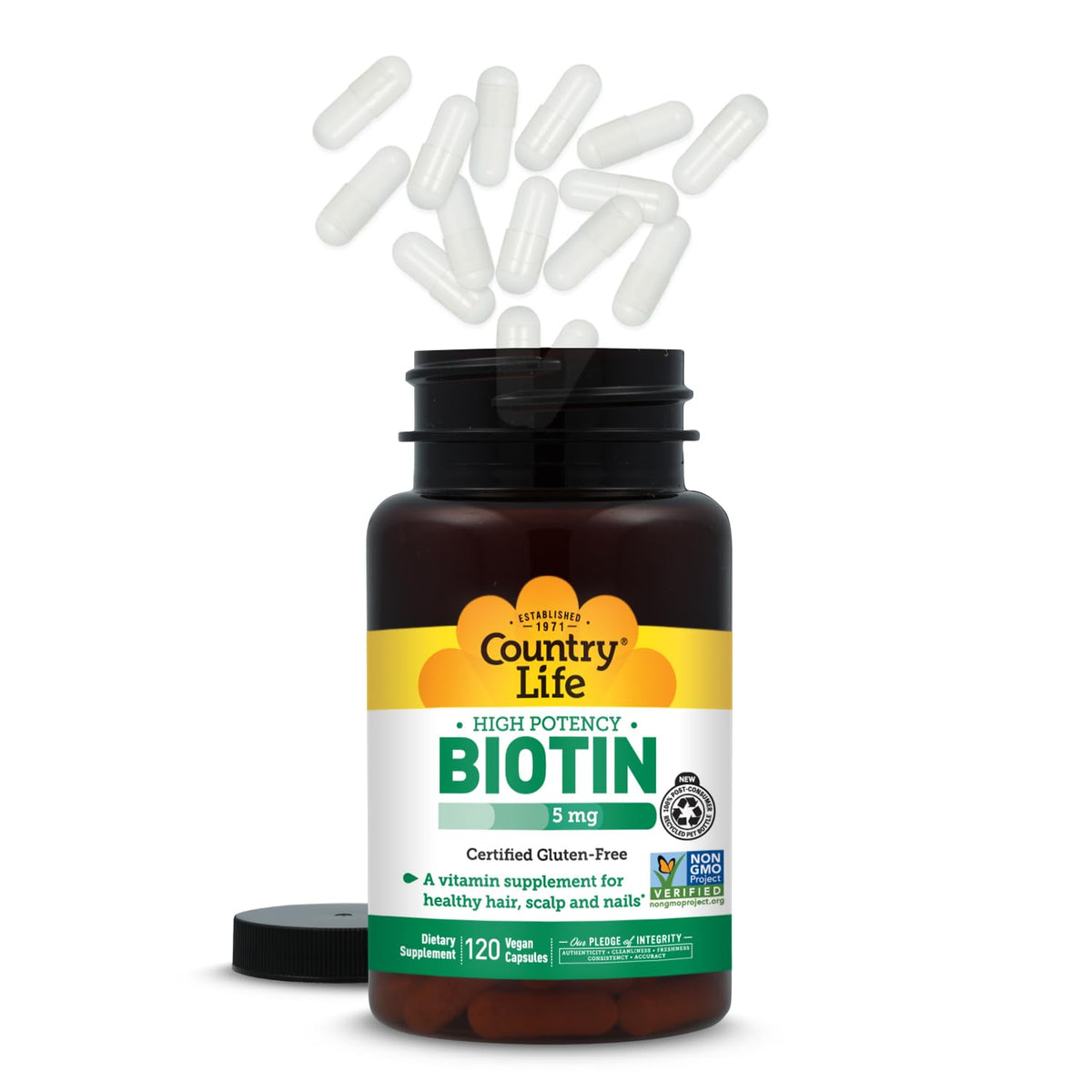 Country Life Biotine 5 mg 120 gélules - vue détaillée des gélules