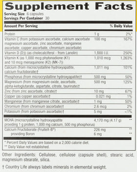 Country Life Bone Solid 180 Capsules côté montrant la capsule