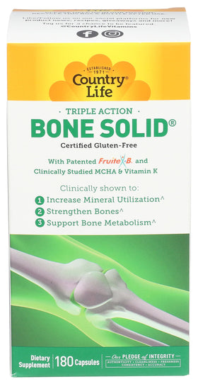 Country Life Bone Solid 180 Capsules vue de face avec étiquette