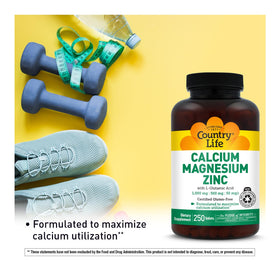 Country Life Calcium Magnésium Zinc 250 comprimés en mode de vie actif