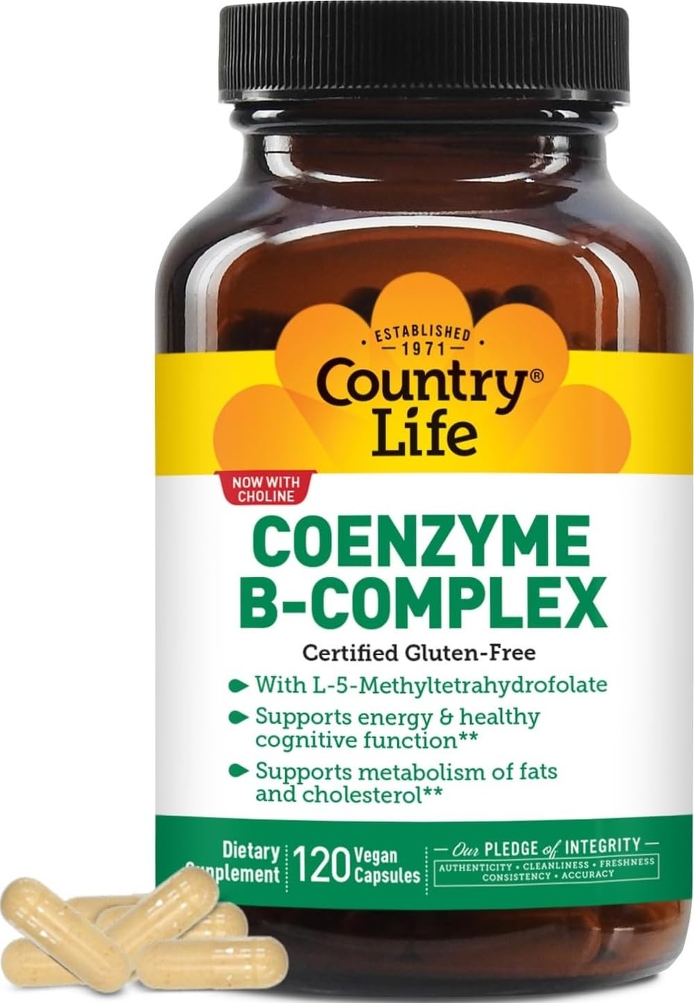 Country Life Coenzyme B-Complex 120 capsules, vue avant