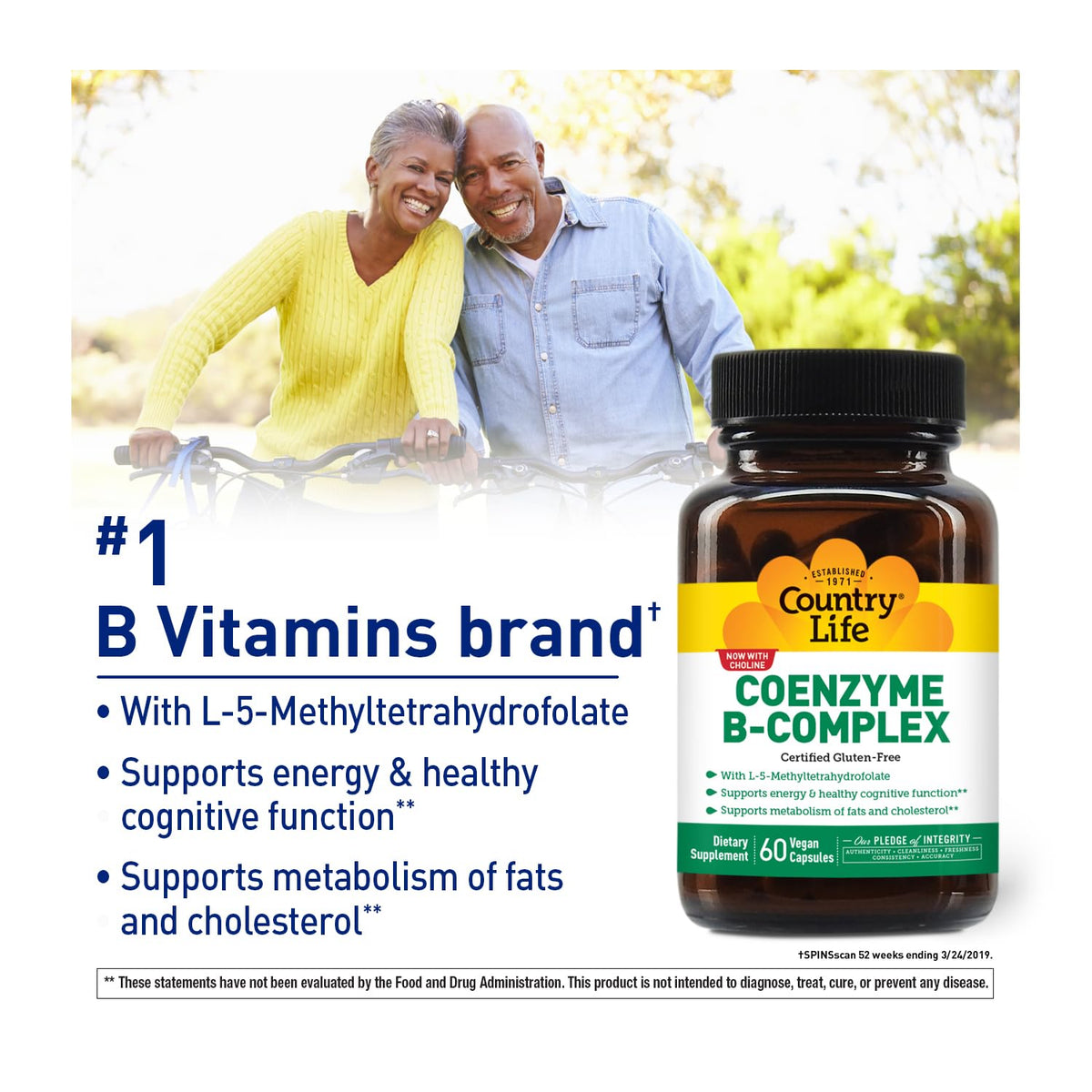 Country Life Coenzyme B-Complex 60 capsules vue arrière