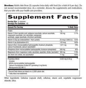 Country Life Complément Alimentaire Calcium MCHA K2 D3 240 Capsules - présentation sur un fond neutre