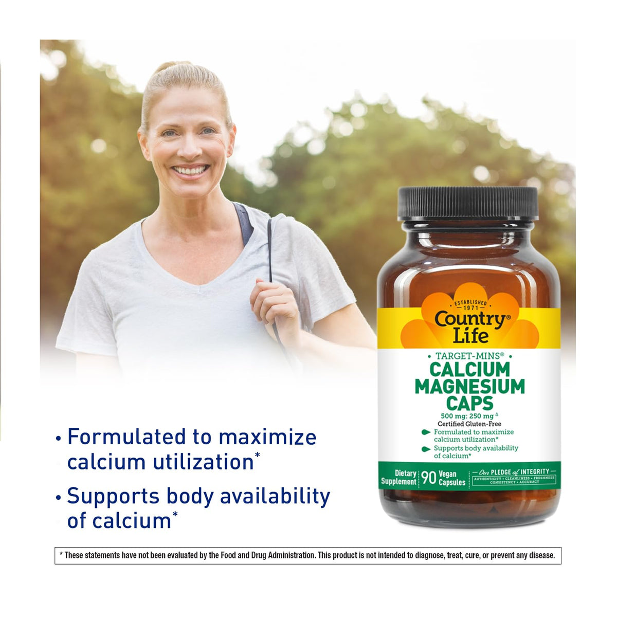 Country Life Complexe Calcium Magnésium 1000mg 500mg étiquette