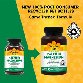 Country Life Complexe Calcium Magnésium, tableau des valeurs nutritionnelles