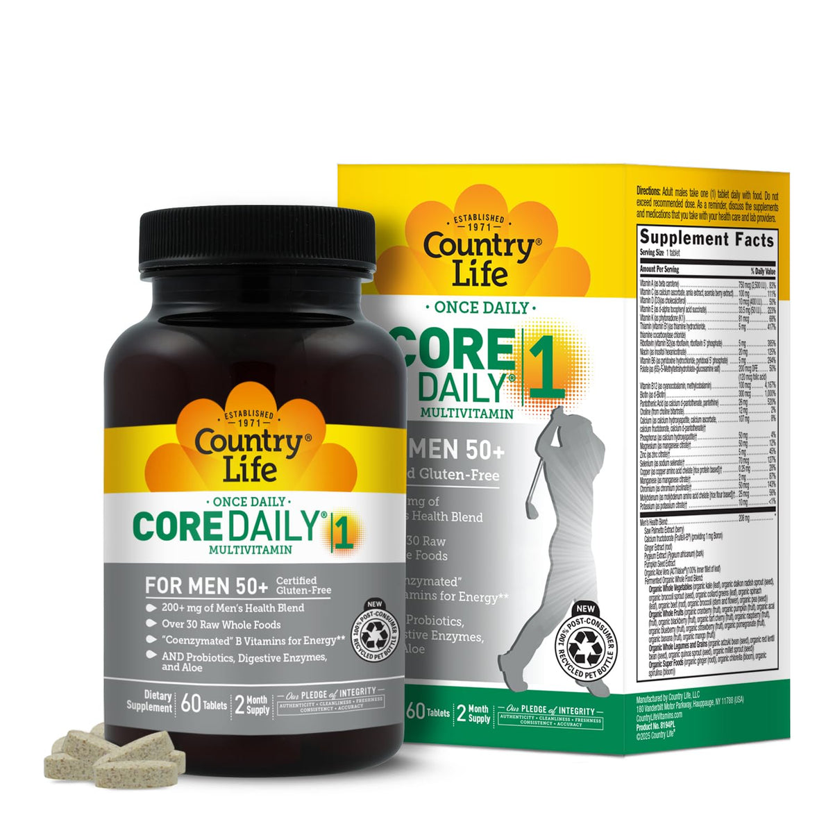 Country Life CORE DAILY-1 Multivitamines pour Hommes 50+ boîte avant