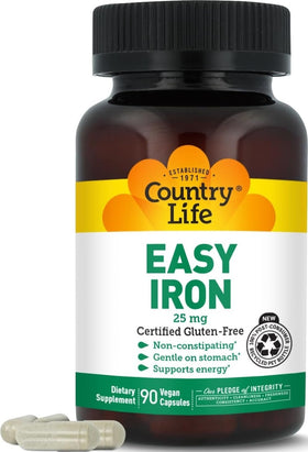 Country Life Easy Iron 25 mg Capsules - 90 capsules front view