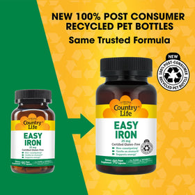 Country Life Easy Iron 25 mg Capsules - side view of packaging