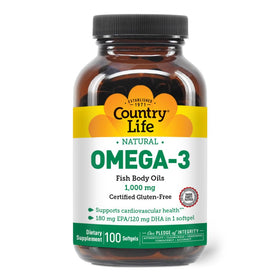 Country Life Huile de Poisson Omega-3 1000 mg boîte vue de face