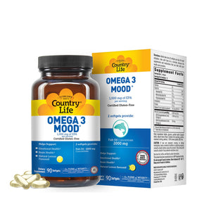 Country Life Huile de Poisson Omega 3 Mood 2000mg gélule citron
