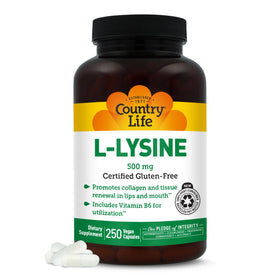 Country Life L-Lysine 500mg 250 capsules vegan vue avant
