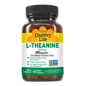 Country Life L-Théanine 200 mg avec Vitamine B6 - bouteille avant