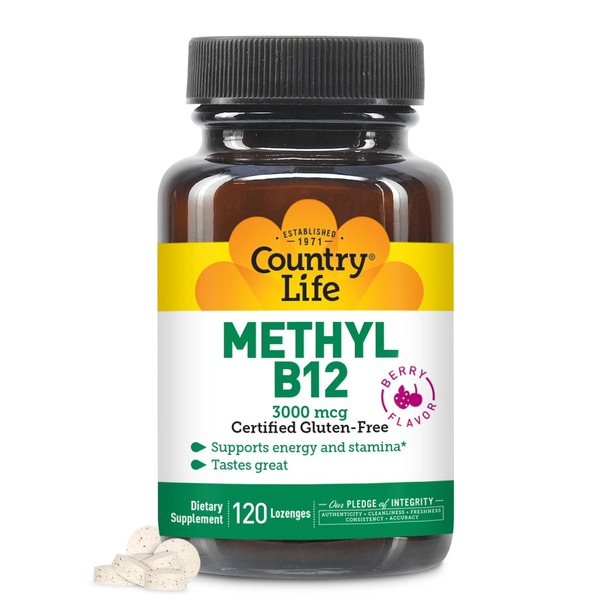 Country Life Lozenges B12 Methylé 3000 mcg packaging front view
