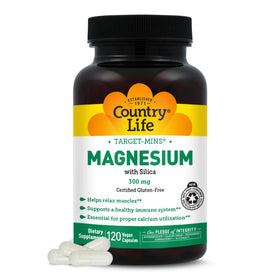 Country Life Magnésium avec Silice 300 mg 120 Capsules Végétariennes vue de face