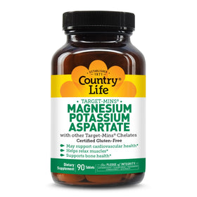 Country Life Magnésium Potassium 90 comprimés vue de face